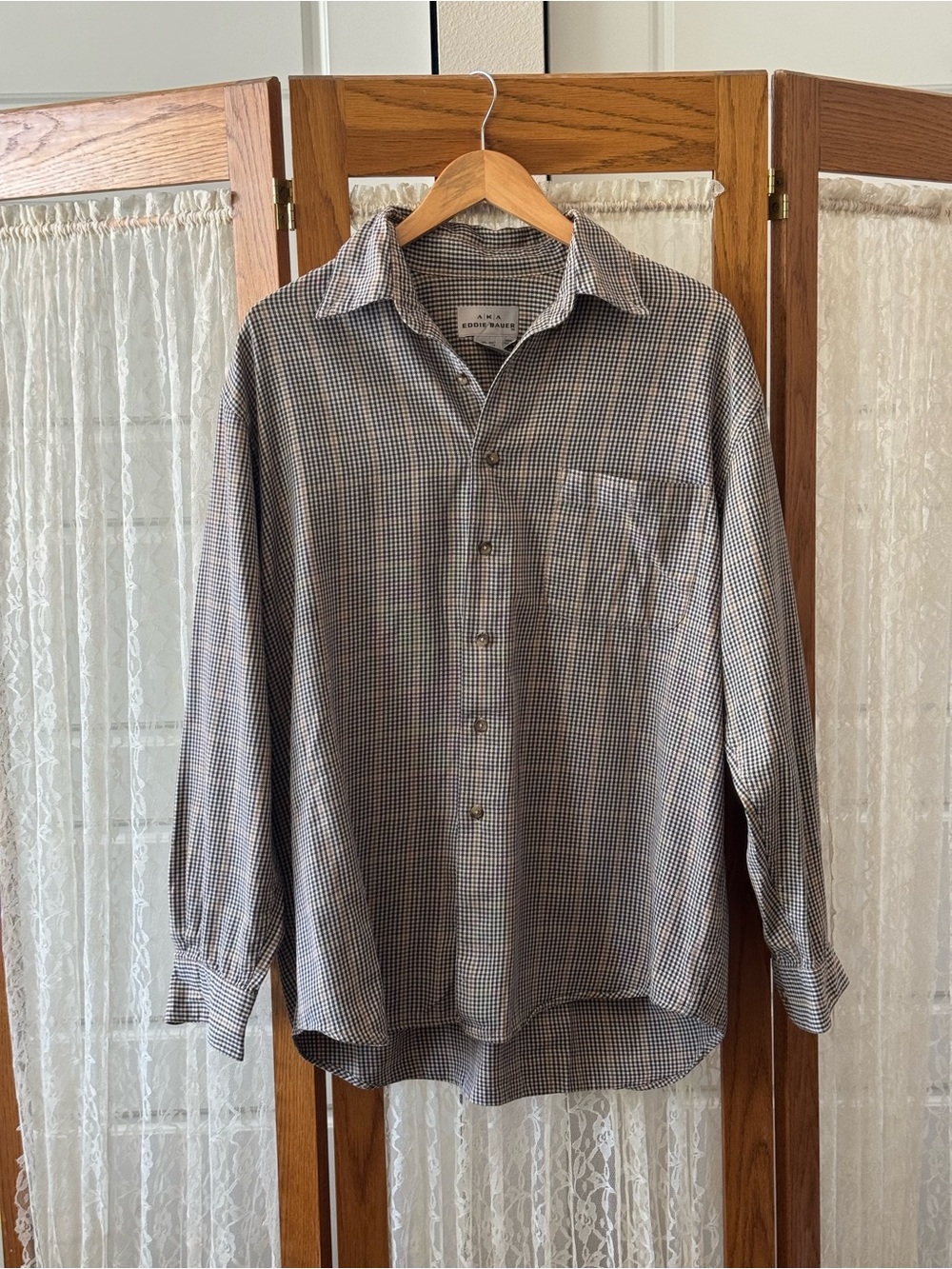 Men's Long-Sleeve Check Button-Up Shirt -